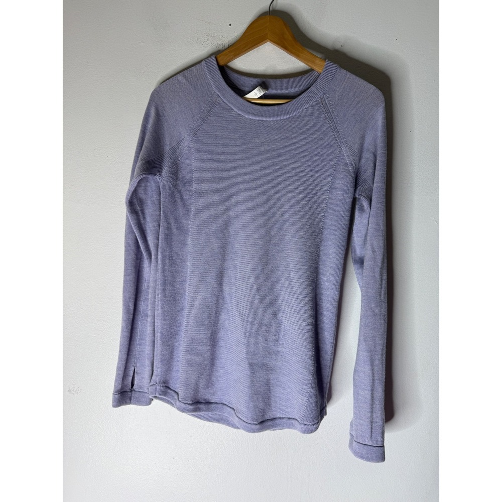 Lululemon merino wool long sleeve crew neck sweater blue purple size 6